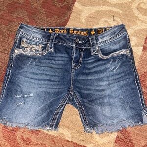 Rock Revival Women's Distressed Blue Jean Shorts
